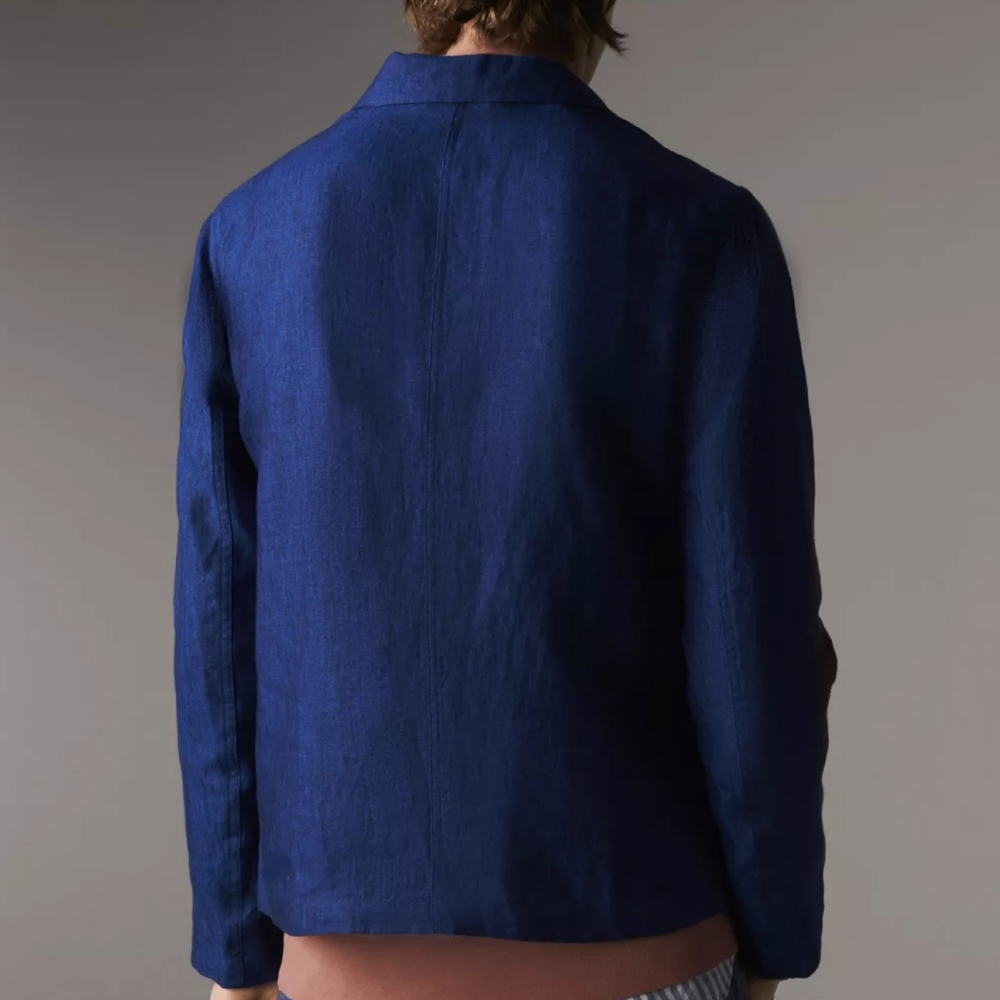New Burberry linen Workwear jacket men's blue nwot - Picture 2 of 6